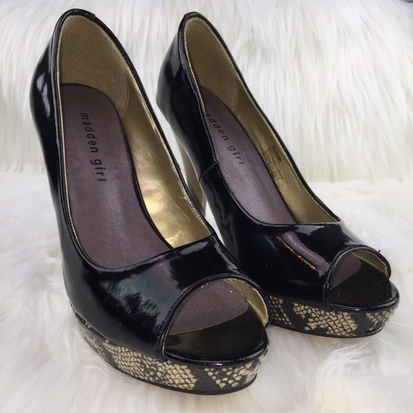 Madden Girl Shoes - Madden Girl Heels Black Platform Pumps Olicia 6.5